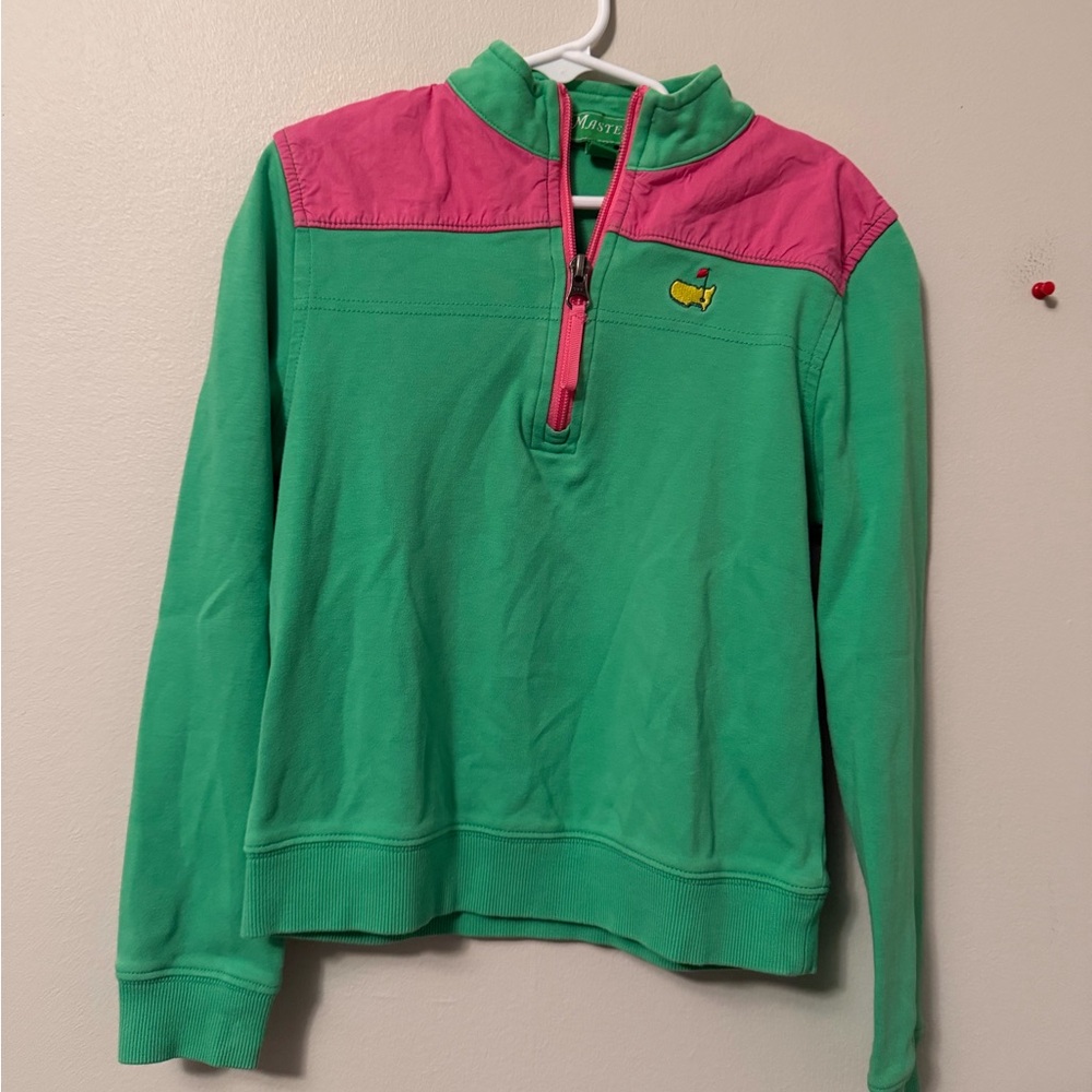 Masters Green and Pink Quarter-Zip Pullover